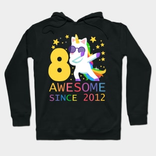 8 Years Old 8th Birthday Unicorn Dabbing Shirt Girl Party Hoodie